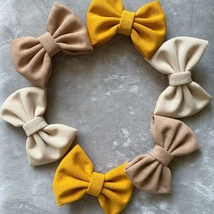 COTTON Hair bows 5" | Trio